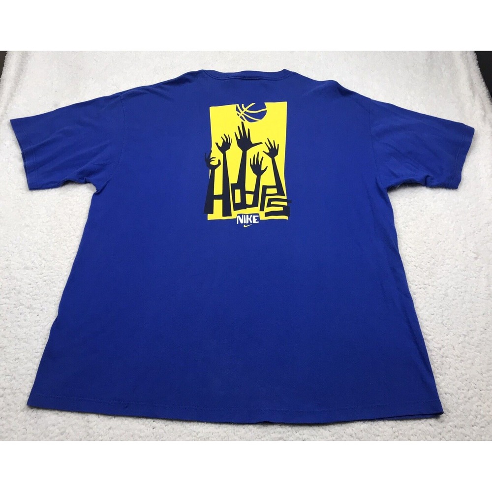 Nike T-Shirt Mens XL Blue Soul Sweat & Skill‎ Hoops Basketball 90s Y2K MADE USA